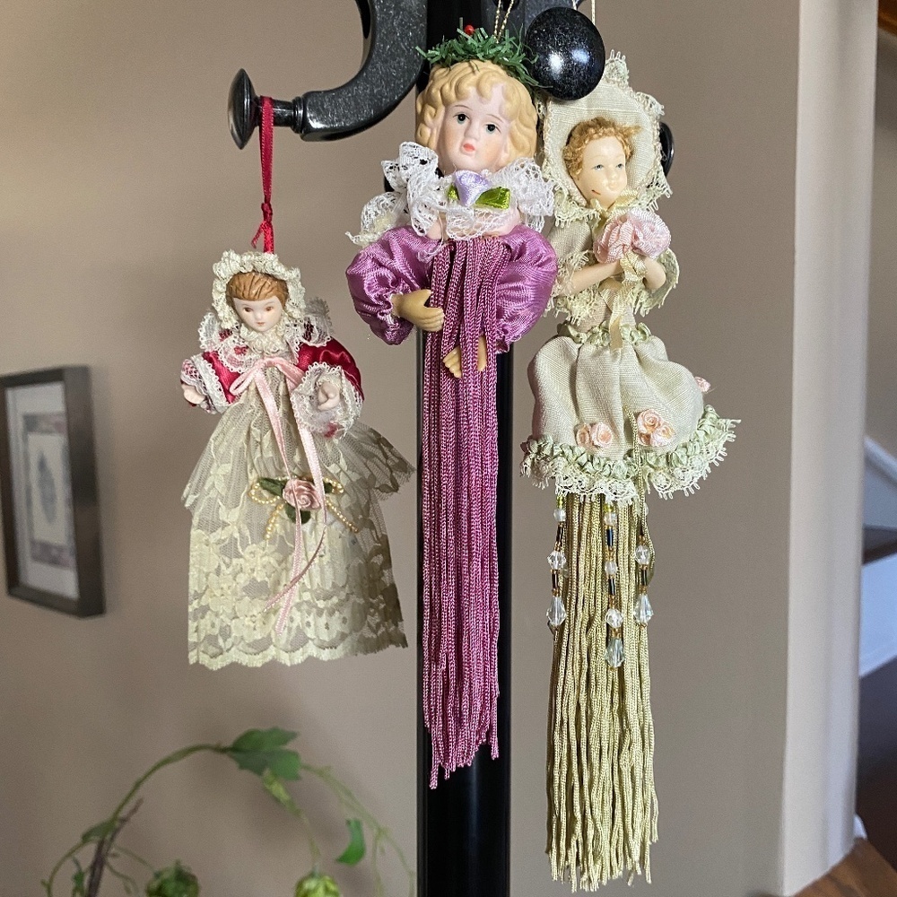 Vintage Victorian Tassel Dolls Set of Three (3)